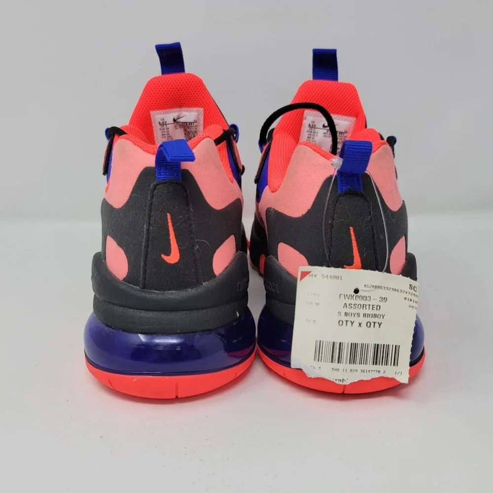 Nike Air Max 270 React‎ Athletic Shoes Black/Pink/Blue Size 4.5Y CT1579-001